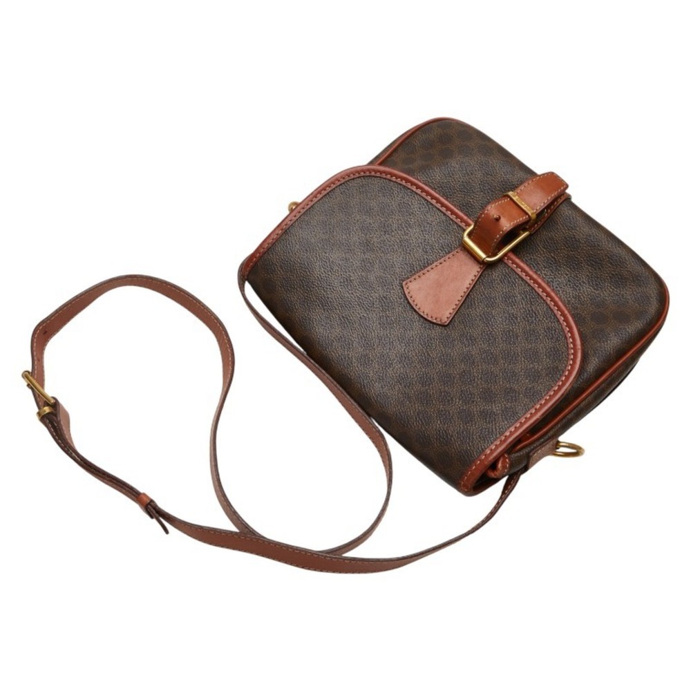 Celine Macadam Shoulder Bag Brown Leather Women's CELINE - Picture 8 of 10